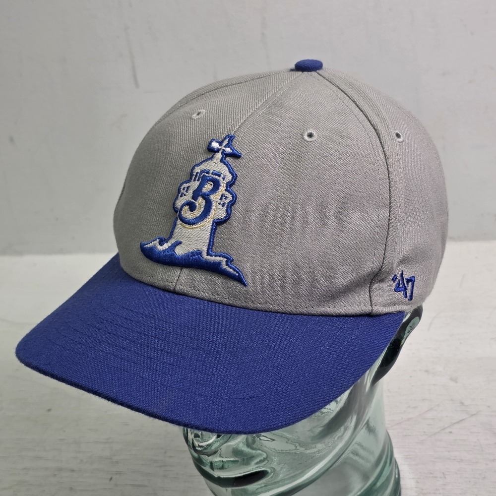47 Brand Biloxi Shuckers Lighthouse Gray Adjustable Snapback Hat Cap VG MiLB